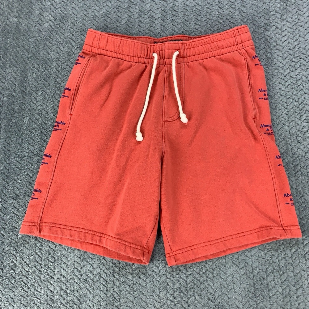 VTG‎ Abercrombie Fitch Shorts Men's Small Salmon Elastic Waist Drawstring Y2K
